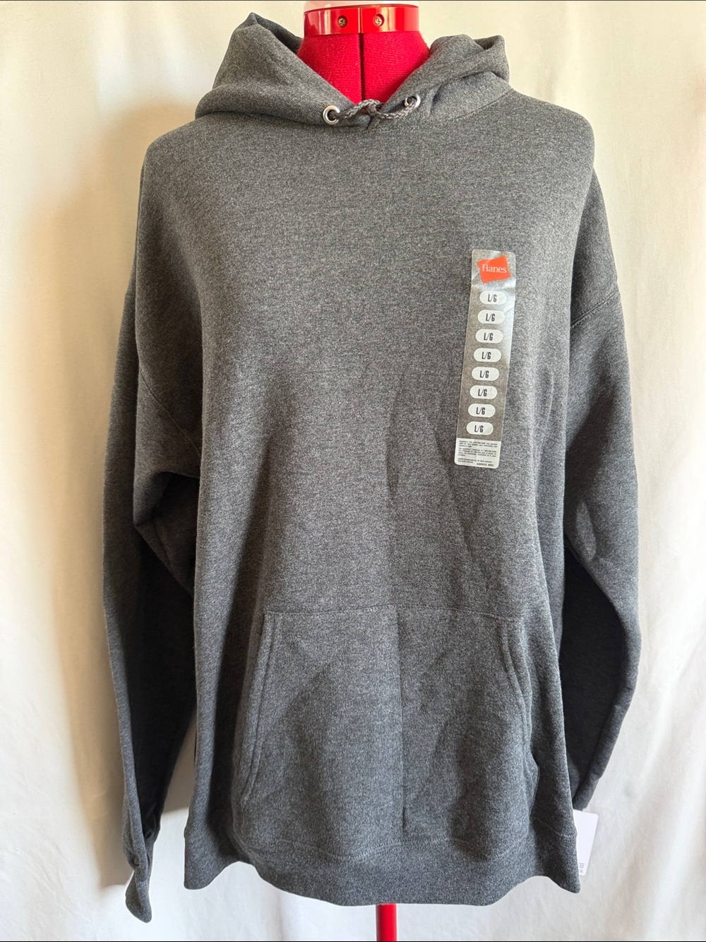 Hanes Men's Gray Hooded Pullover Sweatshirt